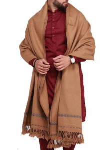 brown men shawl wyar fabric
